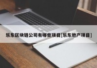 乐东区块链公司有哪些项目[乐东地产项目]