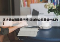 区块链公司是骗子吗[区块链公司是做什么的]